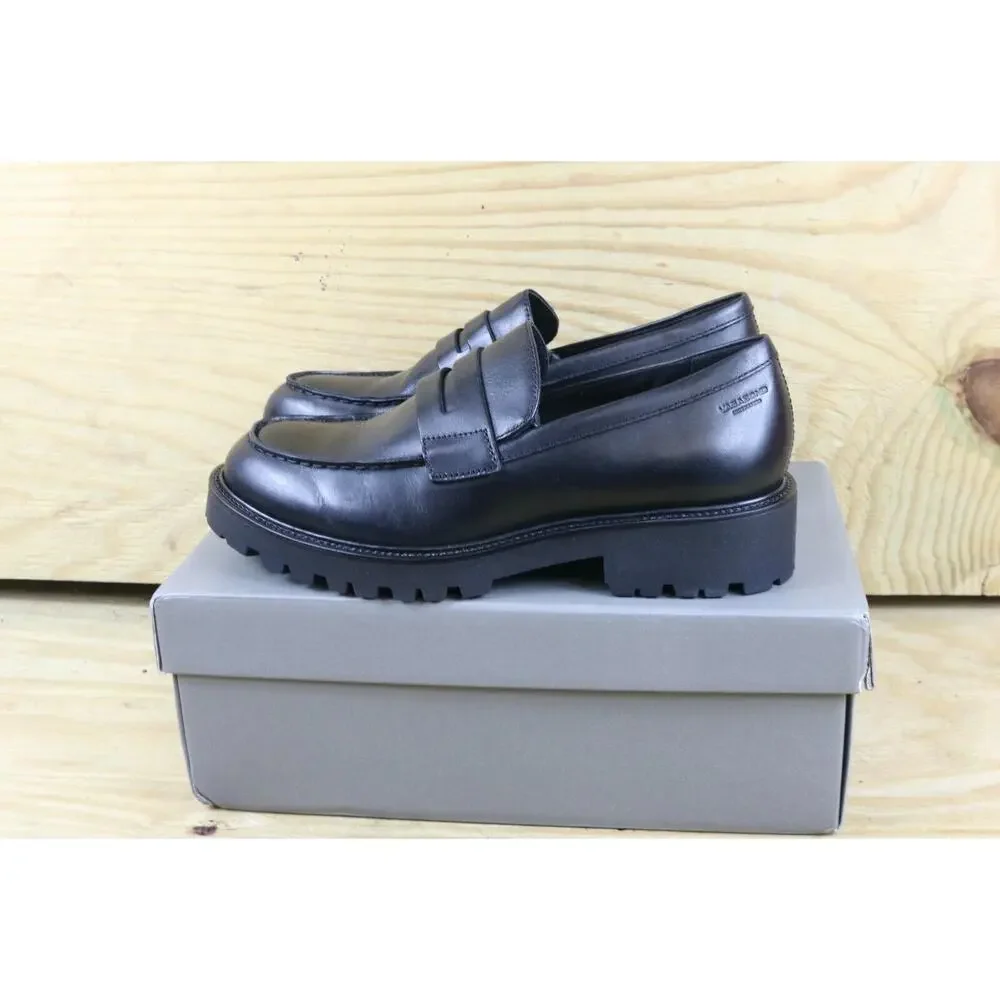 New Vagabond Shoes Womens 39 Black Leather Kenova Platform Penny Loafers